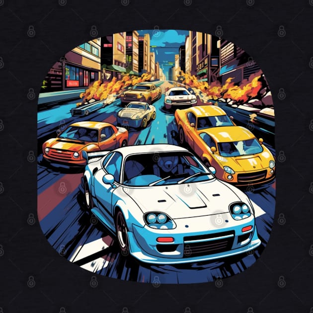 Mazda RX-7 in a Japanese street race by Rafael Pando